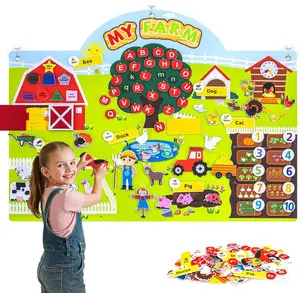 Farm Animals Felt Story Board Set – 99 PCS Interactive Felt Board for Toddlers, Sensory Wall Panel for Kids, Early Learning Flannel Storytelling Kit for Wall