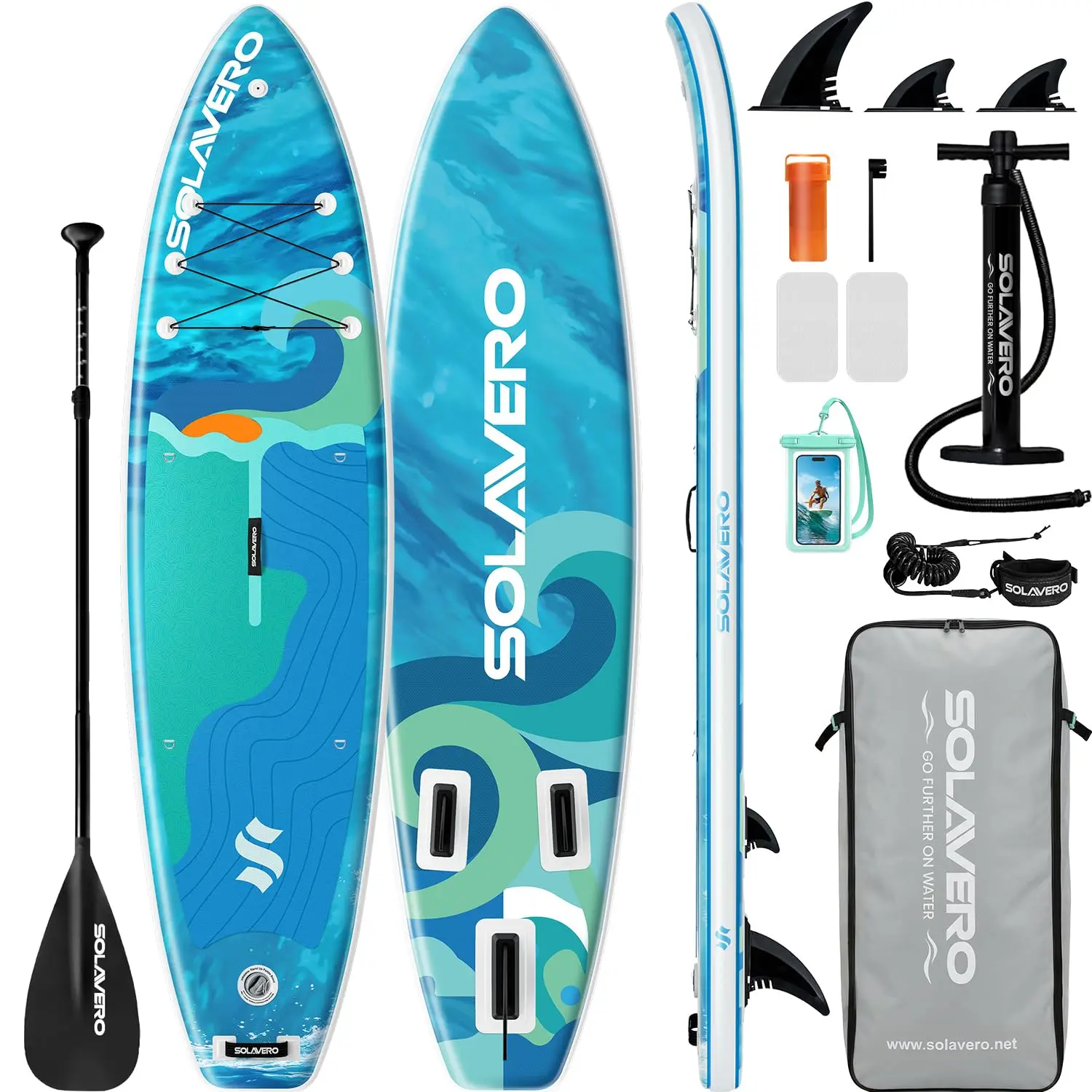 Stand Up Paddle Board 11' Inflatable SUP for Adults, Blow Up Paddle Board with Non-Slip EVA Deck 500LB Capacity Wide Board for All Skill Levels