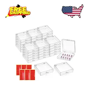 30 Pack Press on Nails Box, Clear Acrylic Press on Nail Storage Packaging Boxes Case