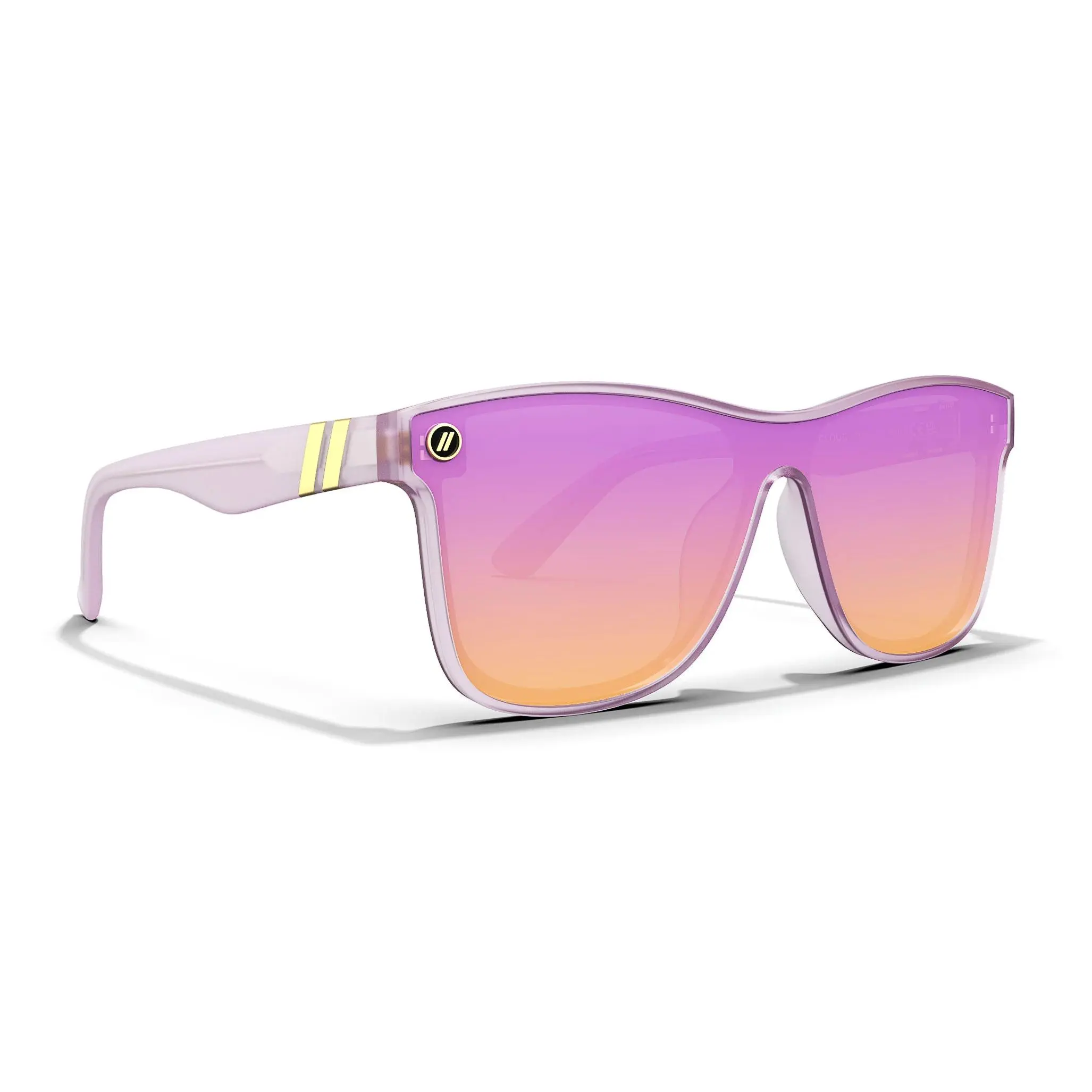 Blenders Eyewear Millenia DX Orchid Cloud Wrap-Around Modern Trendy Sunglasses, Unisex Beach Eyewear with Polarized Lavender Mirror Lenses & UV400 Protection, Trendy Beach Eyewear