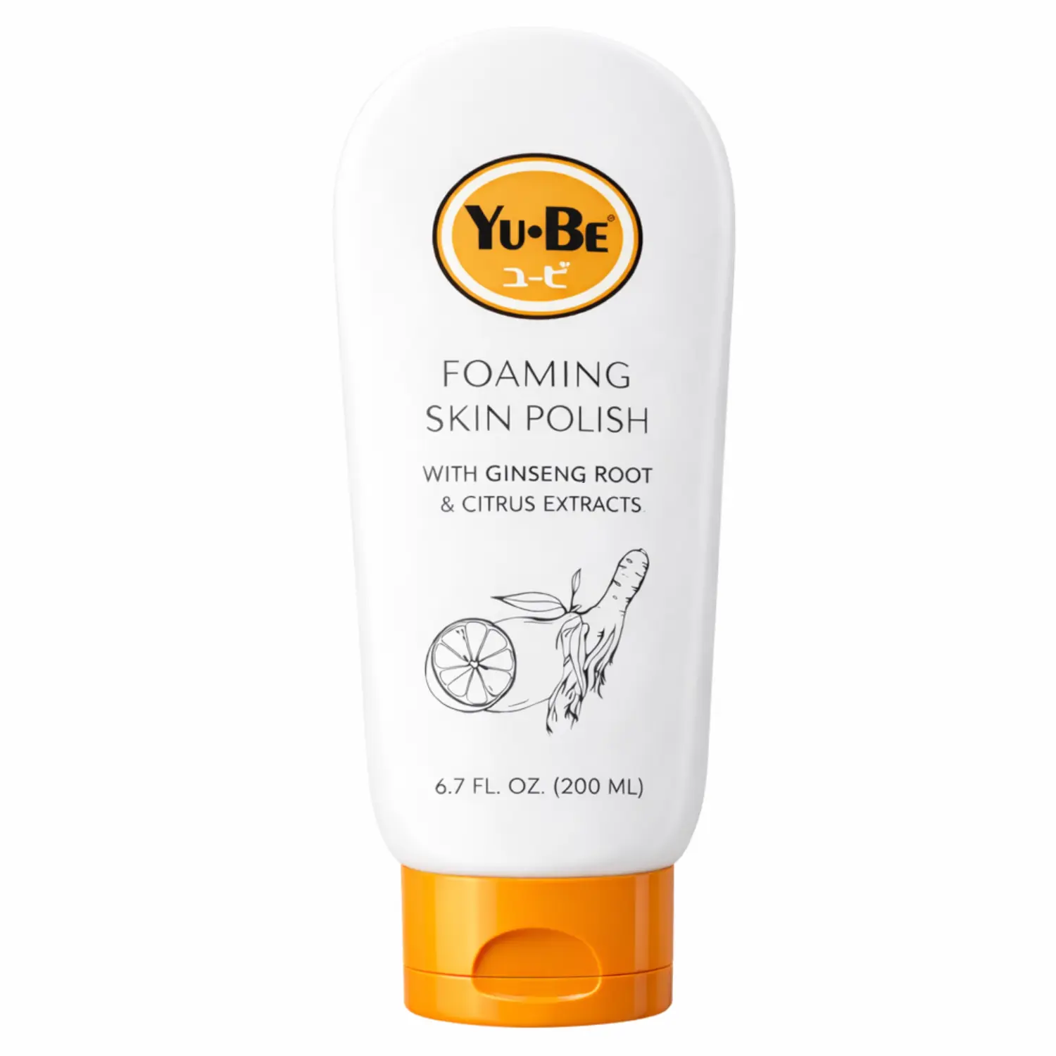 Yu-Be Foaming Skin Polish | Face & Body Physical & Fruit-Derived AHA Exfoliator | Smooths, Softens, Soothes, & Cleanses