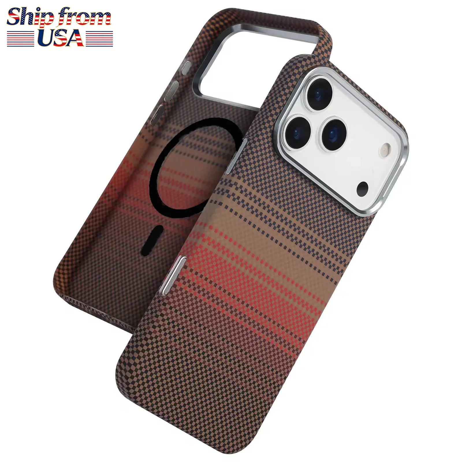 Luxury Carbon Fibre Texture Polycarbonate Smartphone Casing for iPhone 12-16, iPhone 17 Pro Max - Thin Strong MagSafe Handheld Protector, Magnetic Hold Closure, Shockproof Slim Hard Shell Device Accessory