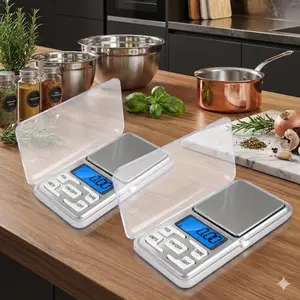 Precision Portable Jewelry Scale, Digital Pocket Weighing Tool for Gold Diamonds Camping Travel Outdoor Kitchen Home Use with Anti-Slip Pan, Multi Function Scale