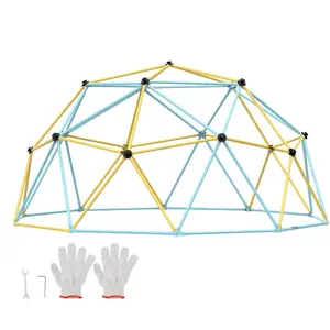 Fathersdaygift summervibes VEVOR Climbing Dome, Jungle Gym Supports 750LBS and Easy Assembly, 12FT Geometric Dome Climber Play Center for Kids 3 to 10 Years Old, with Climbing Grip, Outdoor Backyard Play Equipment for Kids