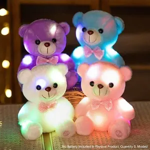 Cute Glowing Teddy Bear Plush Toy, Colorful LED Light-Up Stuffed Animal, Perfect Gift for Valentine's Day, Birthday, Christmas Decorations