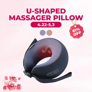 [mothersdaygift] CINCOM U-Shaped Neck Massager Pillow for Cervical Support, with Soothing Heat & Kneading, 360° Memory Foam Support, Cordless, Rechargeable & Portable, Perfect Gift for Black Friday, Thanksgiving, Christmas, Birthdays & More