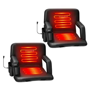 VIVOHOME Portable Reclining Stadium Seat Chairs for Bleachers with Padded Backrest and Adjustable Armrests 600D Oxford Cloth