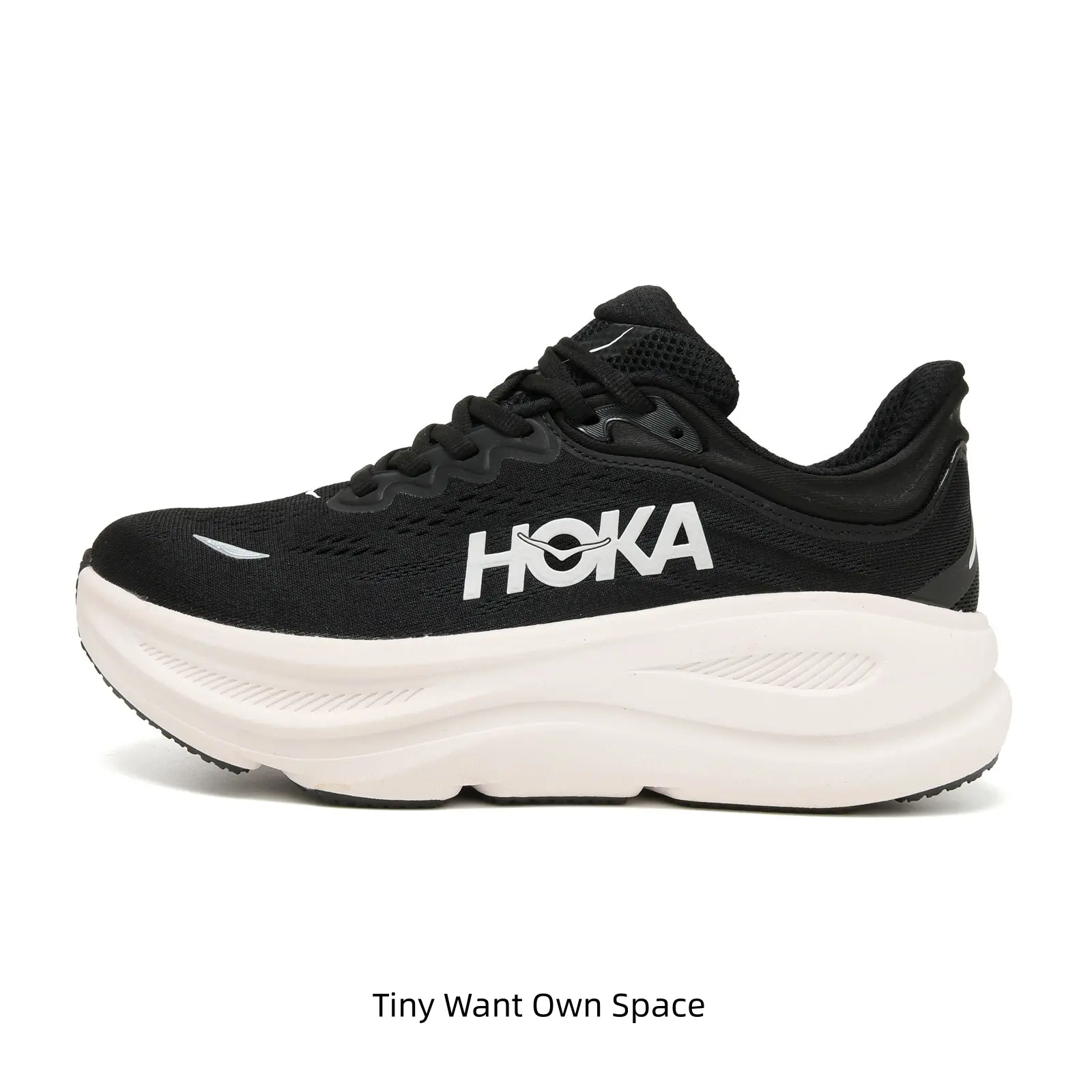 Aesthetic Cool Tone Black White Running Shoes, Smooth Cream Curved Thick Foam Sole Photo Friendly Daily Trainers, Sleek All-Match Footwear For Travel Social Media OOTD