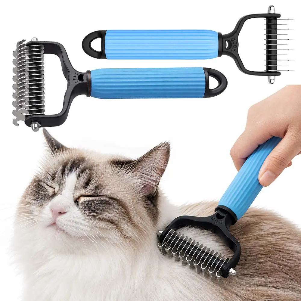 Pack Of 2 Pet Double-Sided Large and Small Cleaning Comb, Suitable for Pet Deshedding Brush, Dog Comb, Hair Removal Tool, Fur Cleaning Comb