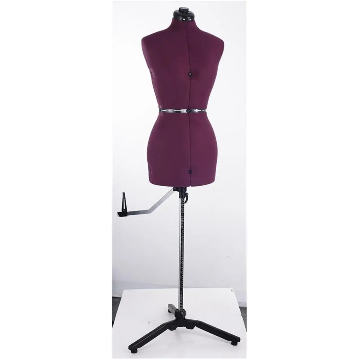 Adjustable Dress Form Mannequin Torso, Lightweight ABS Body with Red Nylon Linen Cover for Home Sewing, Basic Shape with Adjustable Neck & Pen Hem Marker, Pin Cushion