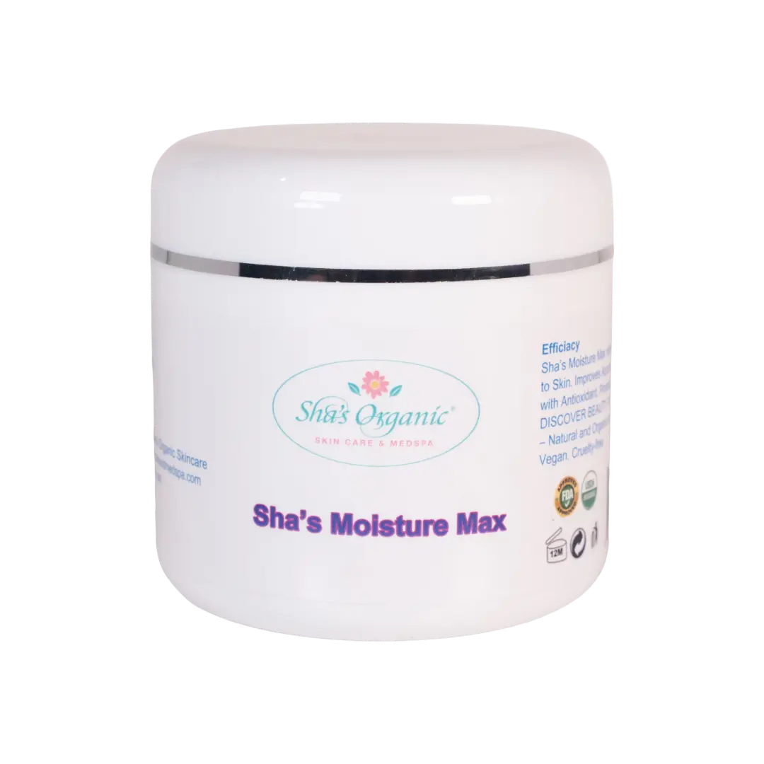 Sha's Organic Skincare Moisture Max Vegan Face Cream, Cruelty Free Antioxidant Moisturizer with Shea Butter for Radiant Skin, Hydrates All Skin Types - 500ml, Antioxidants, Natural, Moisturizing