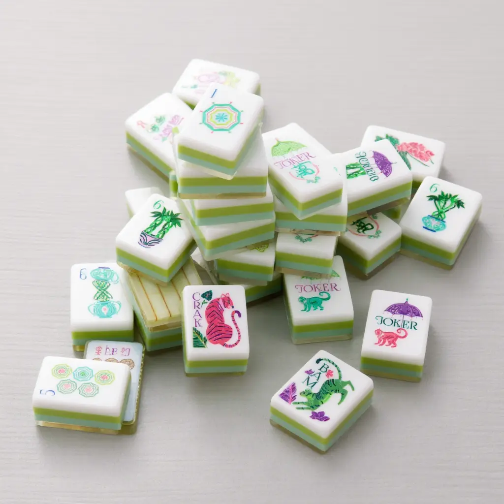 American Mahjong Tiles Set, 160pcs Acrylic Material Mahjong Tiles for Entertainment