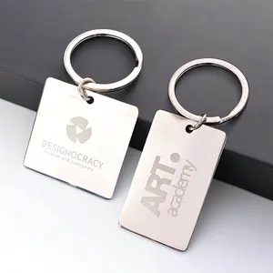 A Set Of 10pcs Laser Blank Double-sided Glossy Stainless Steel Brand Keychain Label Label Handmade Laser Engraving DIY Handicrafts