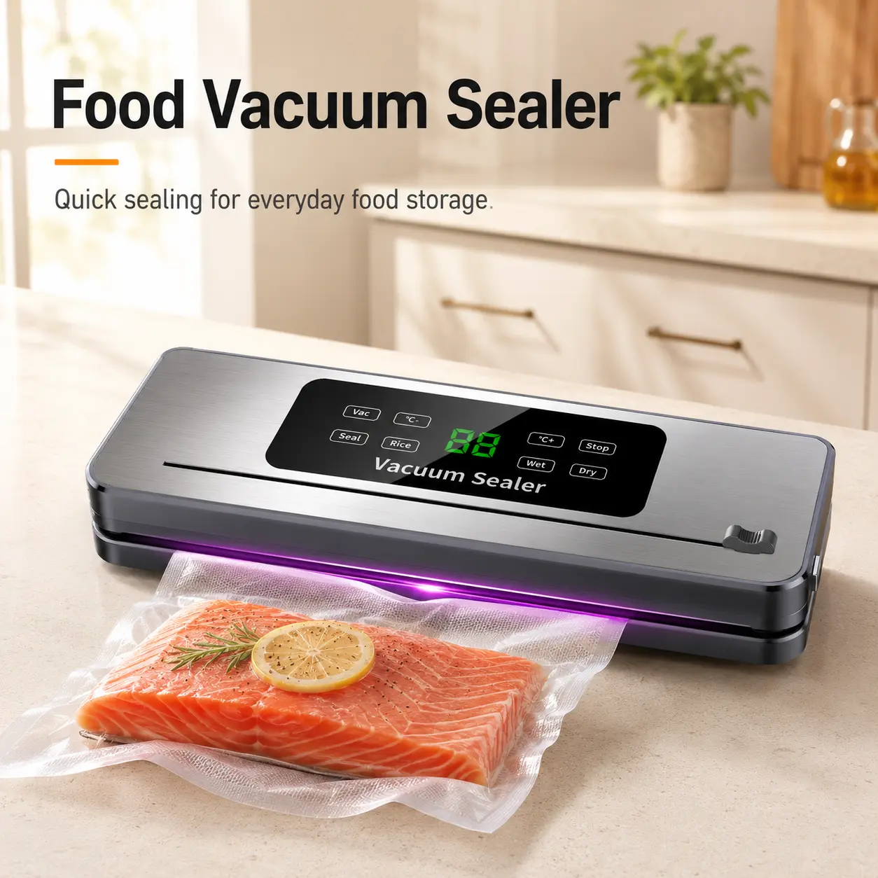 Portable Handheld Compact Food Vacuum Sealer Machine with 10 Bags, 70KPa Power, US Plug, Auto Sealing, Dry & Moist Modes, Adjustable Heat Control, External Pumping, Built-In Cutter, Freshness Locking for Snacks, Mason Jars