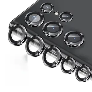 Premium Camera Lens Protector Set for Samsung Galaxy S25 S24 S23 S22 Ultra S25 S24 S23 S22 Plus FE S26/S26 Plus/S26 Ultrawith Anti-Scratch Tempered Glass and Aluminum Alloy Lens Ring Cover, 9H Hardness, Smartphone Camera Accessories