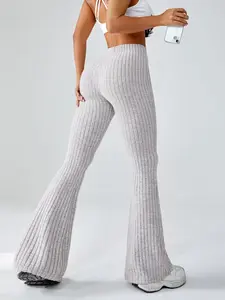 Women's High-Waisted Sporty Yoga Pants, Tight-Fitting Knit Fabric, All-Season Wear, Casual & Fashionable Design, High Waisted Leggings, Athleisure Style Bottoms, Skinny Yoga Bottoms