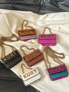 Mini Crossbody Bag Chain Bag Small Shoulder Bag, Magnetic Buckle Letter Flap, Multiple Colors Available, Casual Style, All Seasons Use