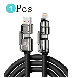 Four-in-One Fast Charging Cable, 240W USB-C Charger Cable, Type-C Charger Cable Compatible with Multiple Devices, Ideal for Home Use and a Perfect Gift for Tech Enthusiasts, Super Fast Charging