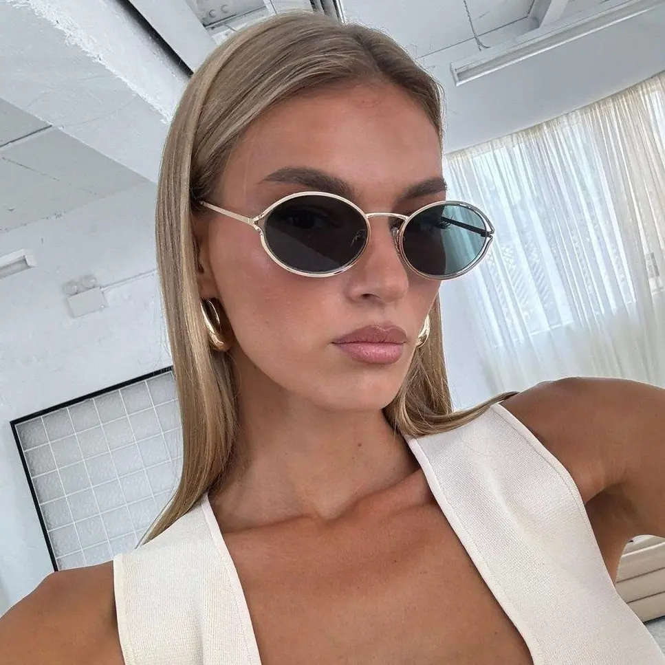 Brand Oval Sunglasses Unisex Retro Trend Outdoor Metal Sun Glasses High Quality Classic UV400 Protection Luxury Eyewear
