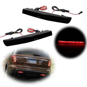 2pcs Smoke Lens Rear Bumper Reflectors LED Tail Brake Lamps Lights For 2011 2012 2013 2014 2015 Ford Explorer, Replace OEM BB5Z 15A449 C , BB5Z15A449C , BB5Z 15A448 B