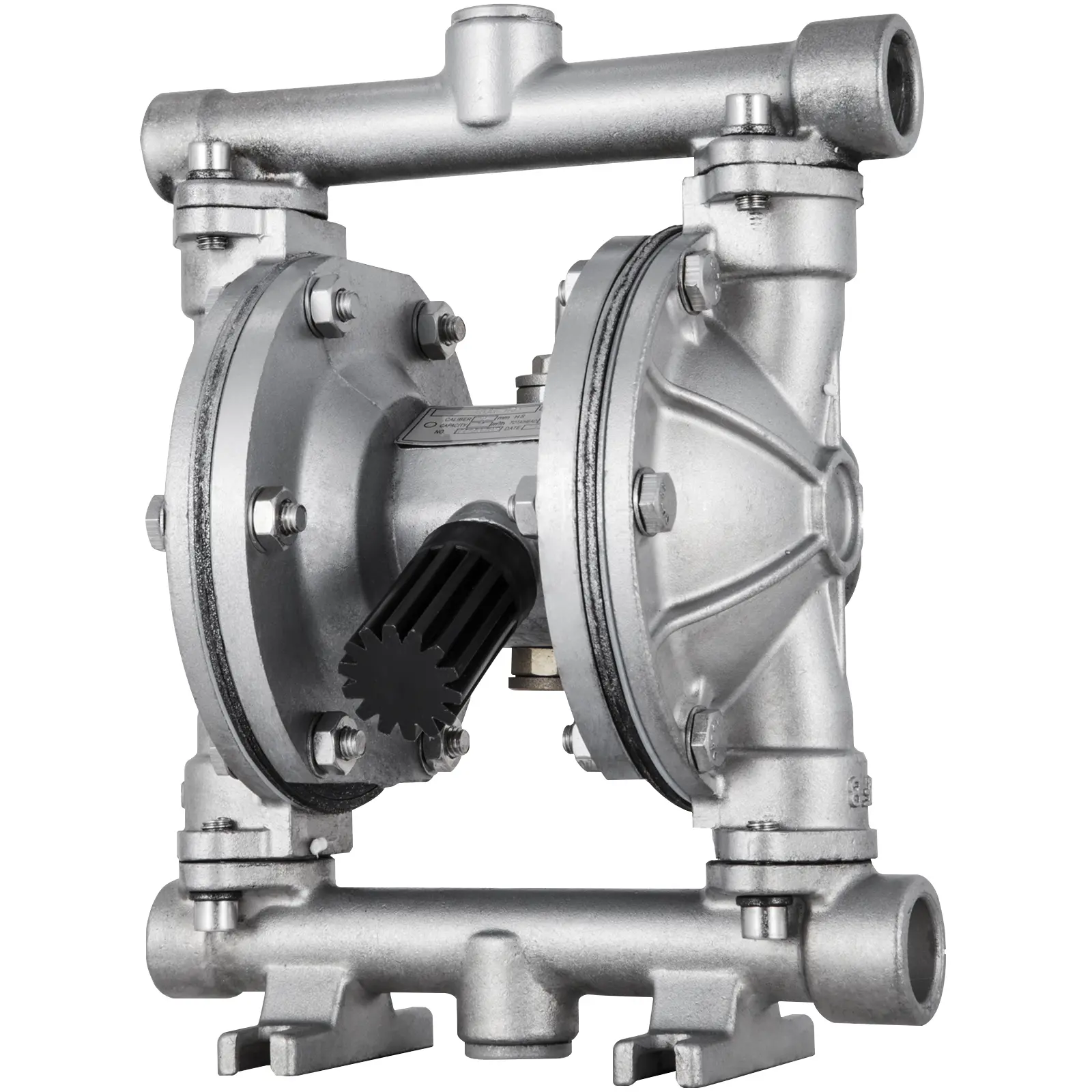 【Summerfinds】VEVOR Heavy-Duty Air-Operated Double Diaphragm Pump, 1/2 in Inlet & Outlet, Stainless Steel Body, 8.8 GPM, 120 PSI Max, PTFE Diaphragm, Low Pulsation Long-Lasting Pneumatic Transfer Pump for Petroleum, Metallurgy Industries, Pipe & Parts