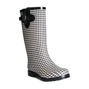 Nomad Houndstooth-Print Rain Boot - Puddles Nomad Houndstooth-Print Rain Boot - Puddles