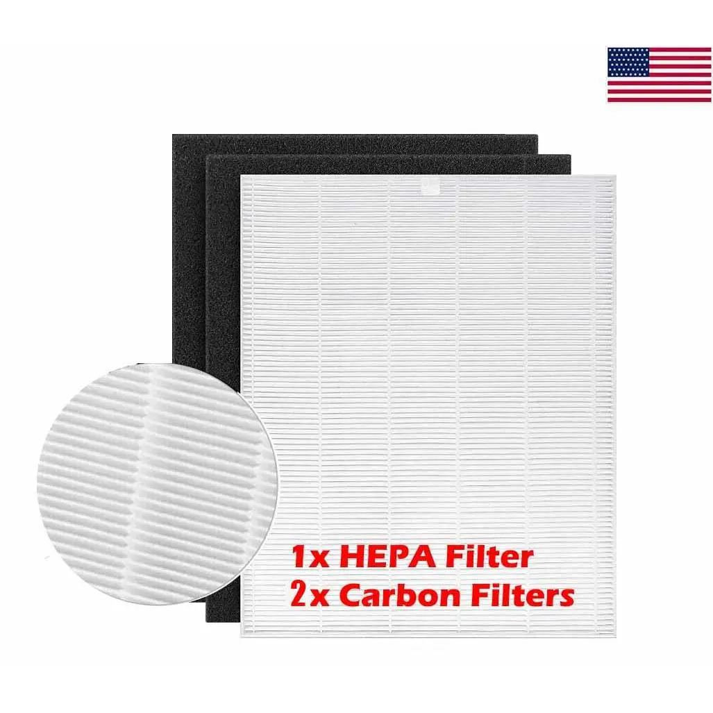 AP‑1512HH Replacement Filter Set, 1‑Pack H13 True HEPA Filter plus 2 Pre‑Cut Activated Carbon Pre‑Filters, Compatible with Coway Airmega 200M, AP‑1518R, AP‑1519P, Replaces Part 3304899