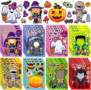 Halloween Stickers for Kids, DIY Crafts Halloween Goodie Bag Stuffers, Party Games Activities Pumpkin Stickers Party Favors Decorations Supplies