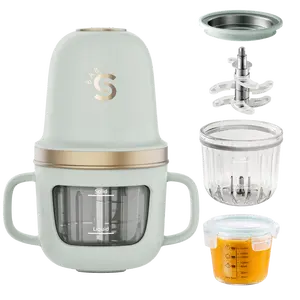 SosekiBaby FM02 Glass Baby Food Maker, 316L Stainless Steel Blades | Puree Blender Processor With 10oz Glass Bowl | 2 Blender Modes | BPA-Free