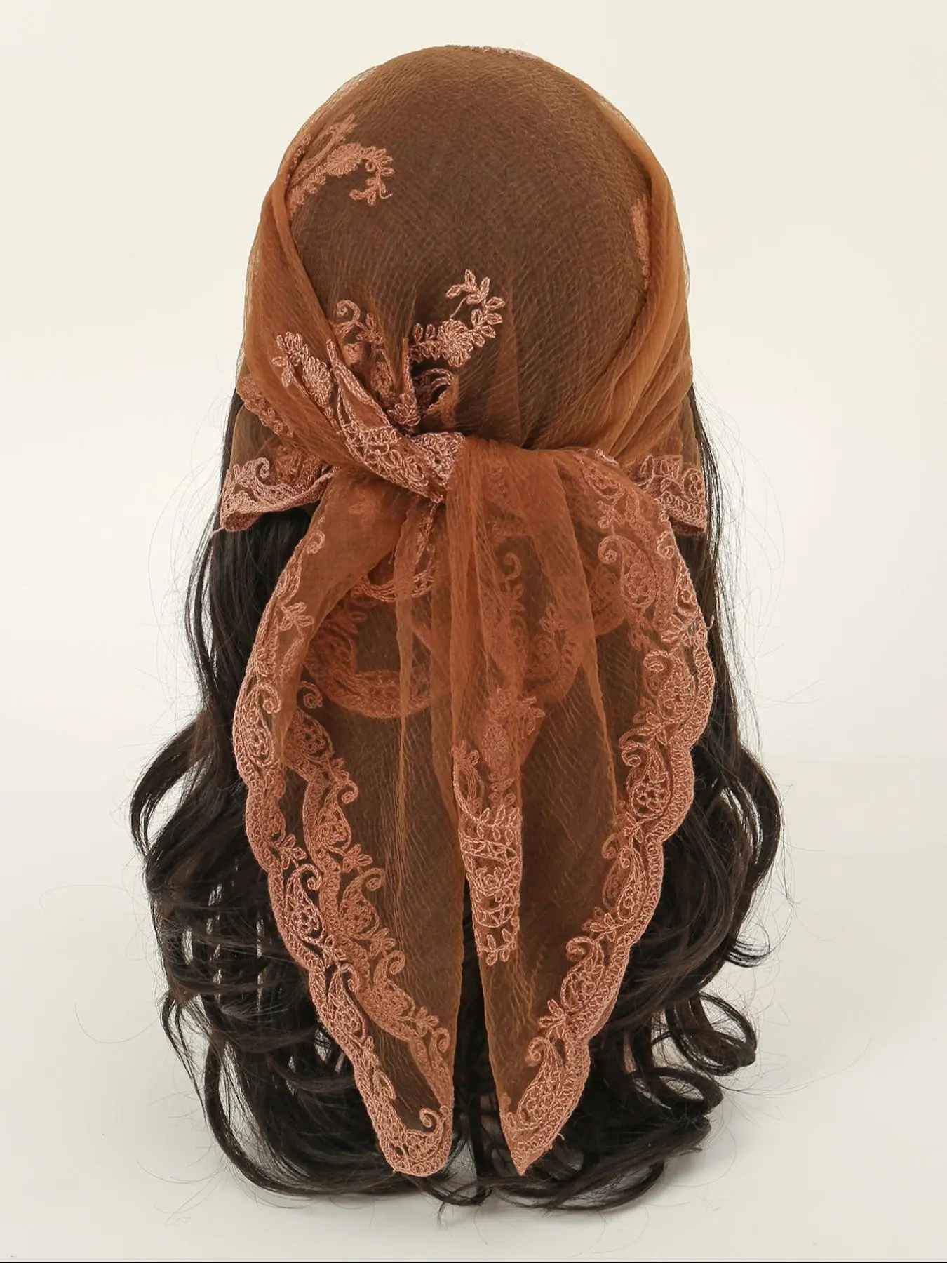 Women's Floral Embroidered Square Scarf, Fashionable Elegant Multifunctional Scarf For Daily Wear, Casual Versatile Scarf For Women