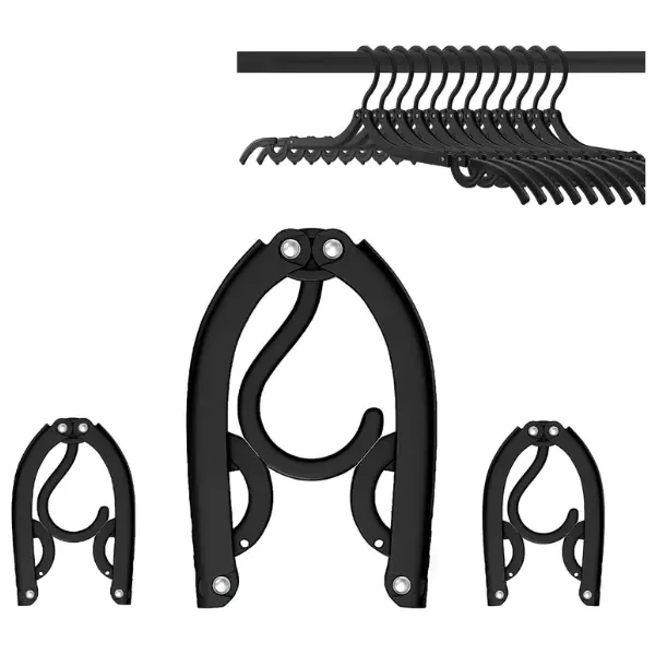 12 Pack Foldable Travel Hangers, Portable Clothes Hangers, Space Saving Folding Hangers for Suitcase, Hotel, Cruise Ship, Camping, RV & Home, Lightweight Collapsible Clothes Drying Rack, Multifunctional Organizer
