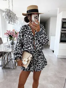 Women's Fashion Leopard Print Loose Jumpsuit, Stylish Versatile, Perfect for Vacation Casual Wear, Comfortable Home Clothing