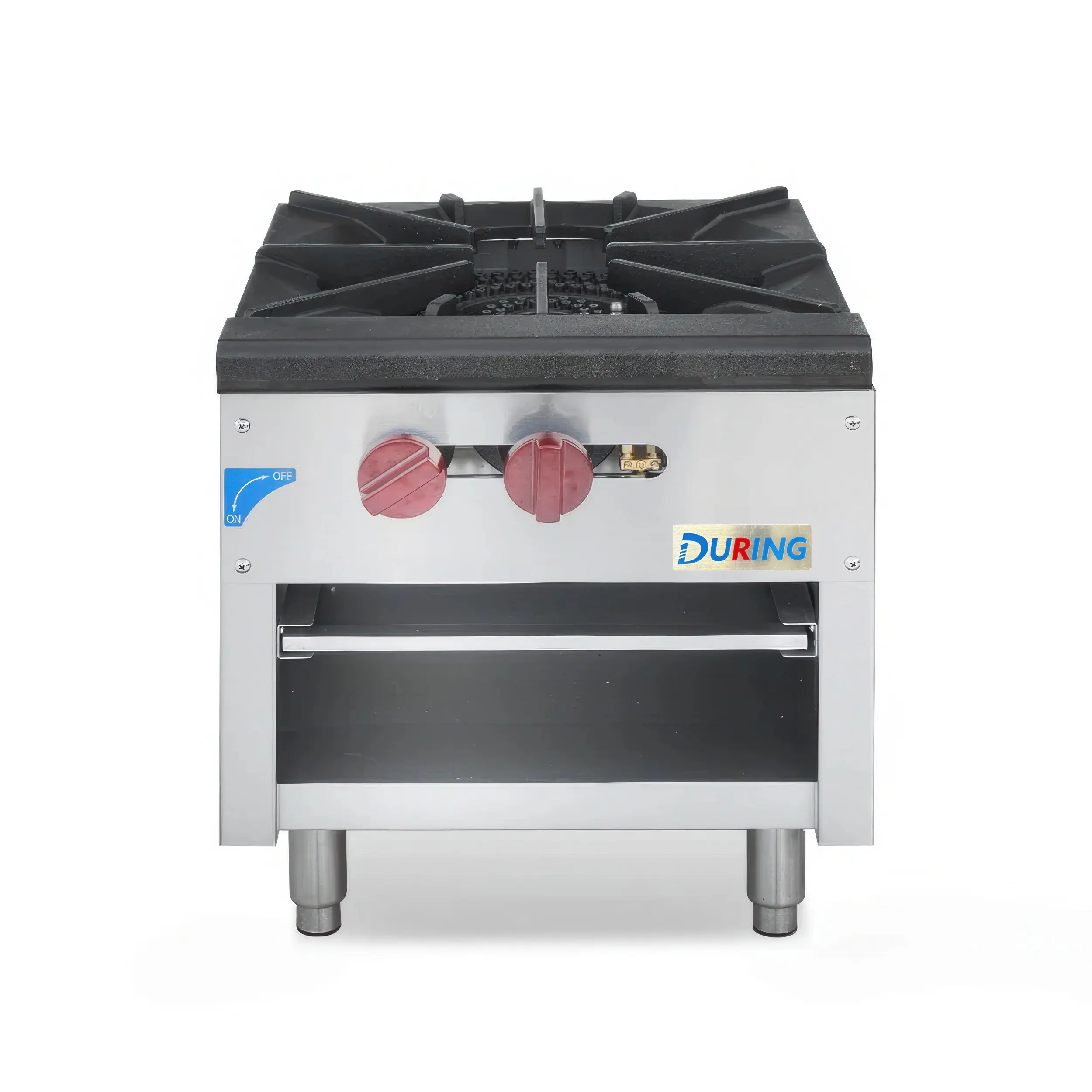 DURING D-HSD-BG-1 Commercial Stock Pot Range, 18" Countertop Gas Stock Pot Burner, 1 Burner Stove - 80,000 BTU