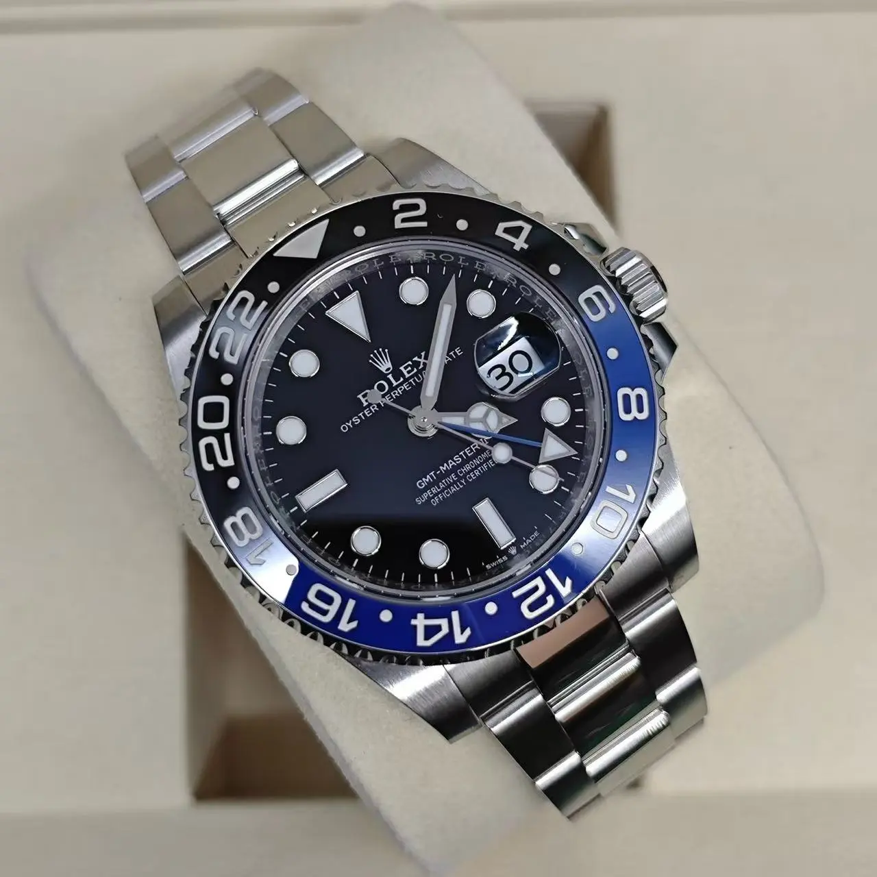 Pre-owned Rolex GMT-Master II Oystersteel 40mm Automatic Luxury Watch Full Set  m126710blnr-0003
