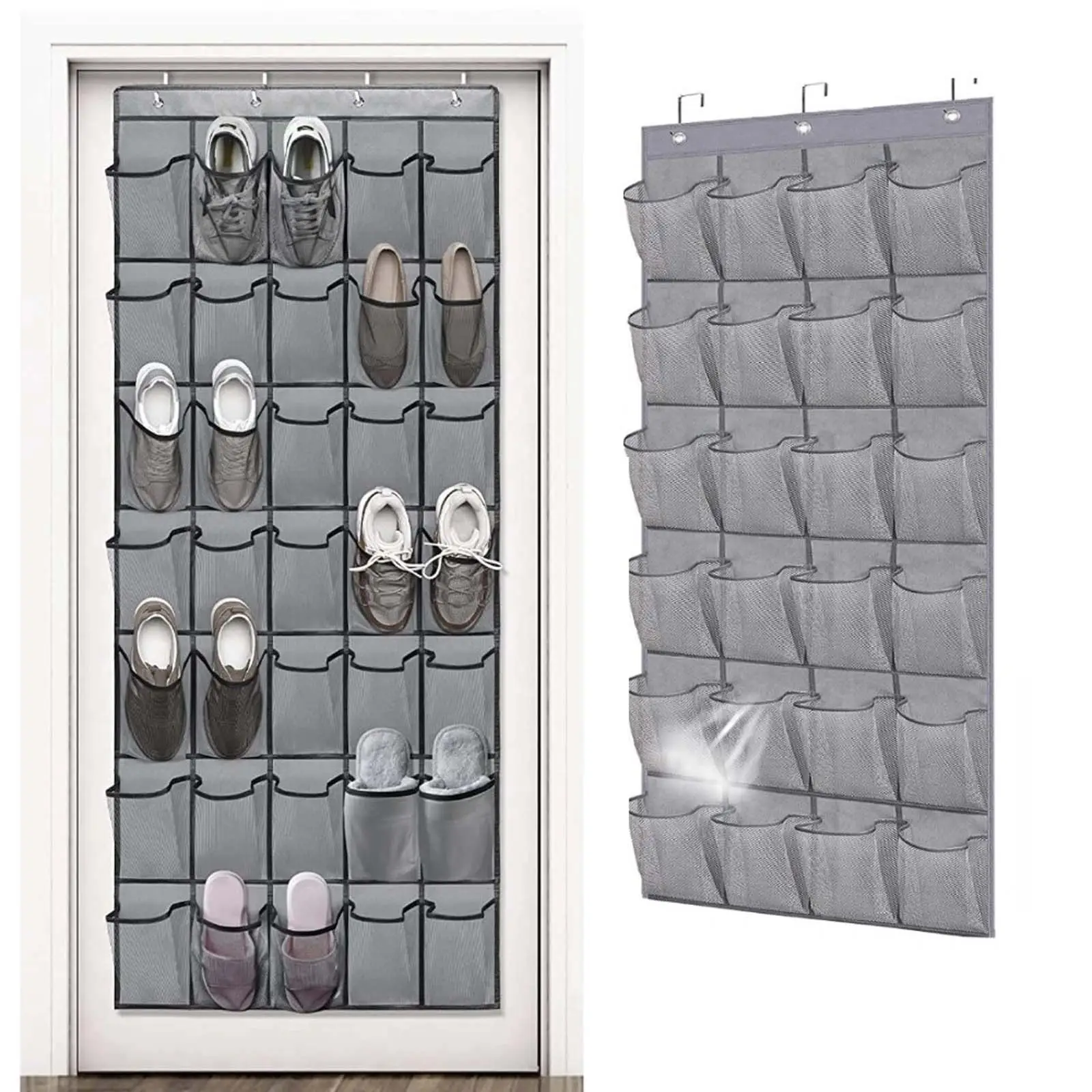 Multi Grid Hanging Organizing Storage Bag, 1 Count Door Back Shoe Storage Organizer, Space-saving Shoe Organizer, Hangable Foldable Breathable Storage