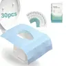 Disposable PE Rectangular Toilet Seat Cover Set (30 Pcs, 24x25 in) - Bathroom Accessory, Extra-Large Waterproof Foldable Soft Non-Slip Portable Hygienic Barrier with Adhesive Tabs for Adults, Travel, Airports