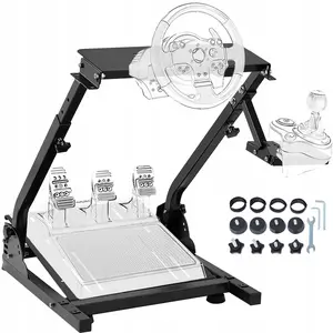 Foldable Sim Racing Wheel Stand G29ZDJ for Logitech & Thrustmaster G25 G27 G29 G920 PS4 Xbox Adjustable Height Angle Carbon Steel Frame Compact Storage Game Holder