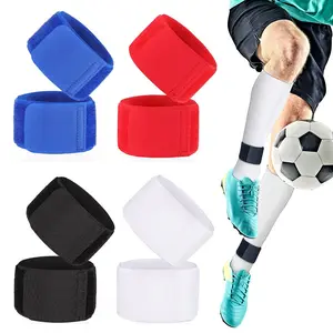 1 Pair of Football Calf Straps, Shin Sleeve, Adjustable Straps, Anti Slip Lightweight Football Socks Ankle Straps, Suitable for Adult Playing Soccer, Running Soccer, Cycling Sports - Shinguard Stays