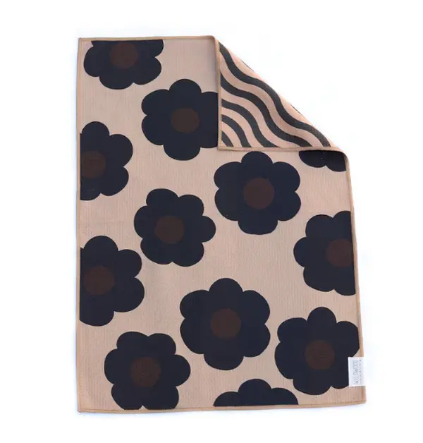 Brown Blossom Microfiber Towel