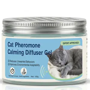 Cat Pheromone Calming Diffuser Gel – Reduces Unwanted Behaviors & Anxiety – Fast-Acting, Scent-Free, Vet-Approved – Improves Environmental Adaptability for Multi-Cat Homes – 100g