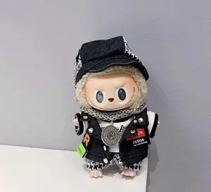 Labubu See you at the Race Hip Outfit (Black/White/Grey) - Clothing for Labubu