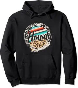 HOWDY - Leopard Cow Pattern Serape Print Cowgirl Rodeo Mommy Pullover Hoodie - Lydiagarcia Shop 65B0BF63RV9W