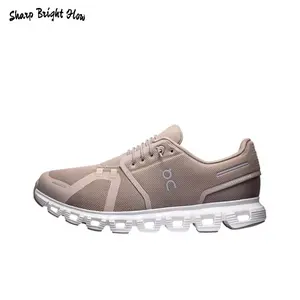 Lightweight Running Shoes – Milk Tea & Magnetic Gray Mesh Upper with Hollow-Out Cushioned Sole for Gym, Travel & Daily Wear