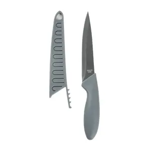 5" Stainless Steel Kitchen Utility Knife with Gray Handle