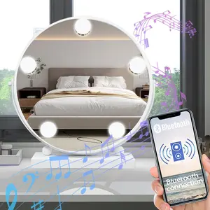 Meidom Vanity Mirror with Lights, Bluetooth Hollywood Mirrors with 5 LED Bulbs, Hollywood Vanity...