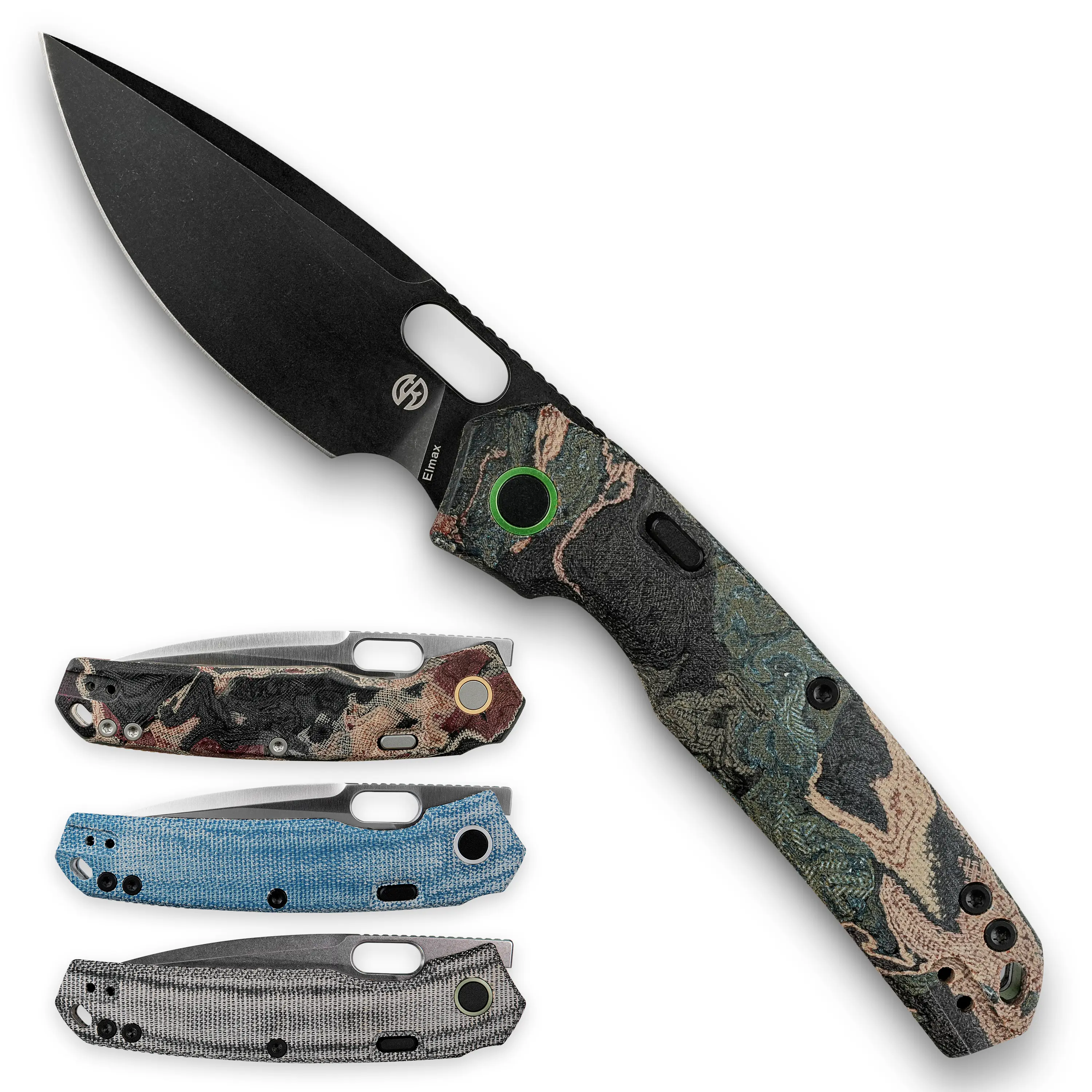 Vosteed Psyop EDC Folding Knife – 3.32" Elmax Drop Point Blade, Norplex UltreX Micarta Handle, Top Liner Lock, Smooth Ceramic Bearing, Everyday Carry Tool