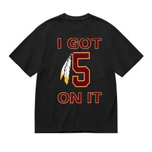 Men'S "I Got 5 On It" Graphic T-Shirt - Washington Football Team Print, Casual Round Neck Short Sleeve Cotton Tee, Comfortable & Breathable, Perfect for Outdoor Sports & Casual Attire, Everyday Clothi
