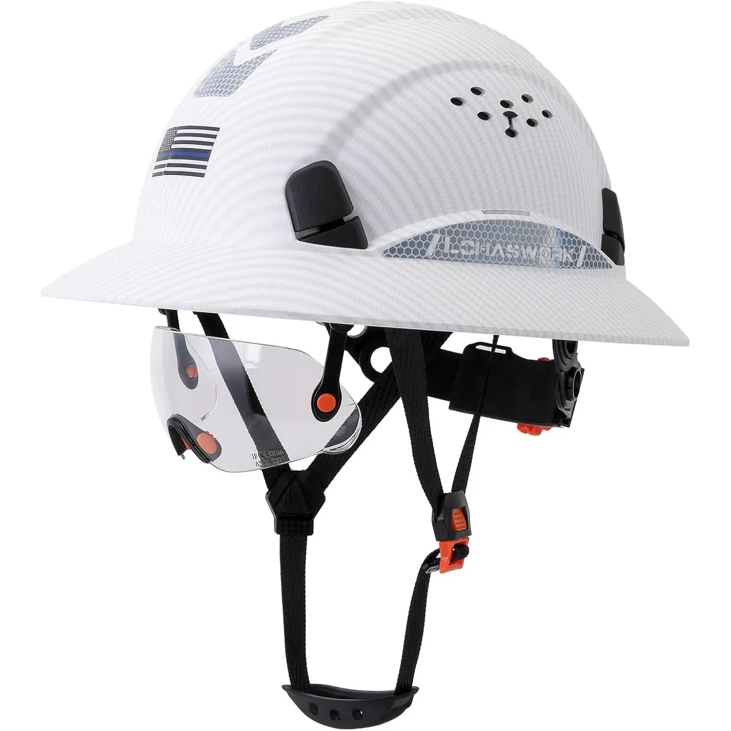 Matte White Hard Hat with Visor