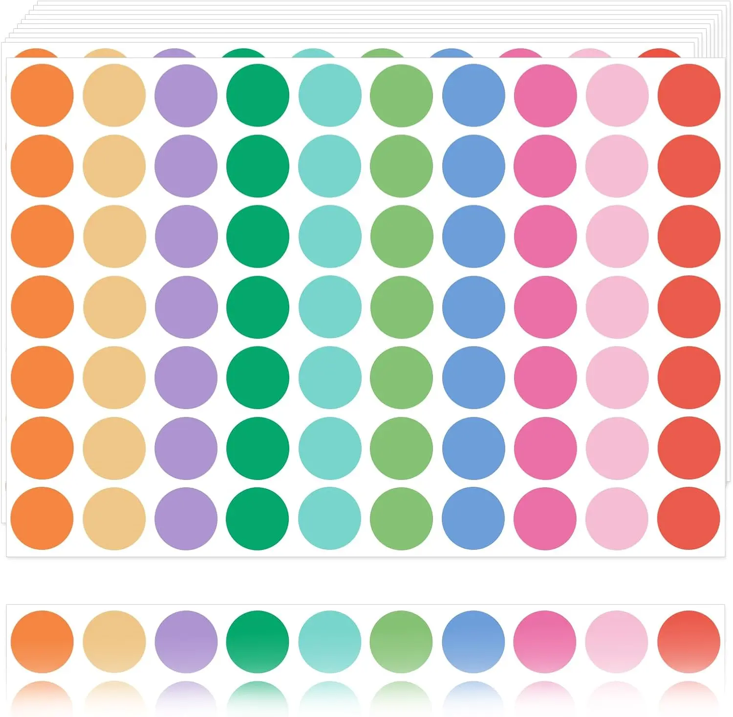 1" Colored Dot Stickers 1050 PCS Circle round Stickers Colored Coding Labels (Colorful) Ouzoustate