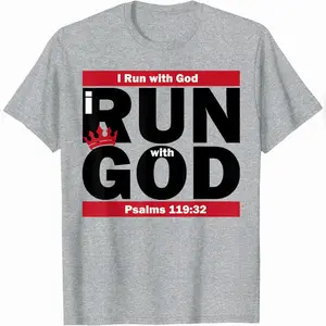 Funny I Run With God Shirt Jesus Christian Workout Running T-Shirt Soft Fit T-Shirt